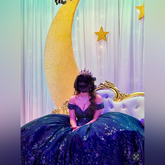 Quinceañera Navy blue dress - Picture 10 of 15